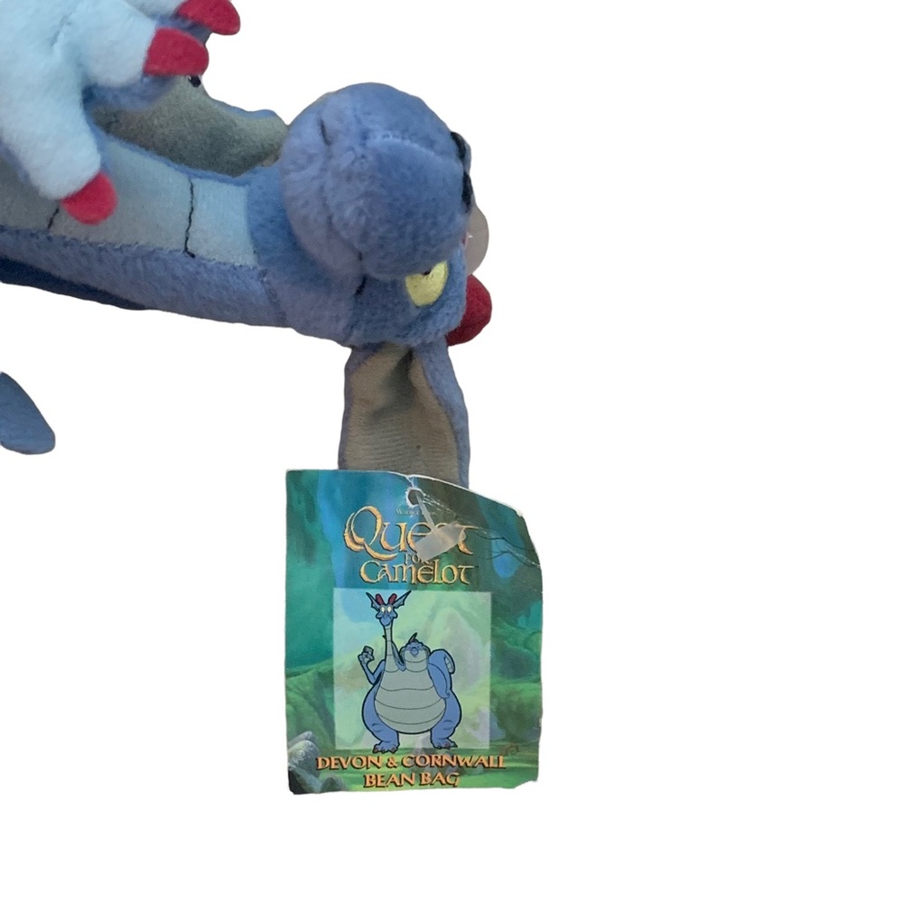 Quest for Camelot Two Headed Dragon Devon & Cornwall Plush Warner Bros 1998 NWT - Picture 6 of 7